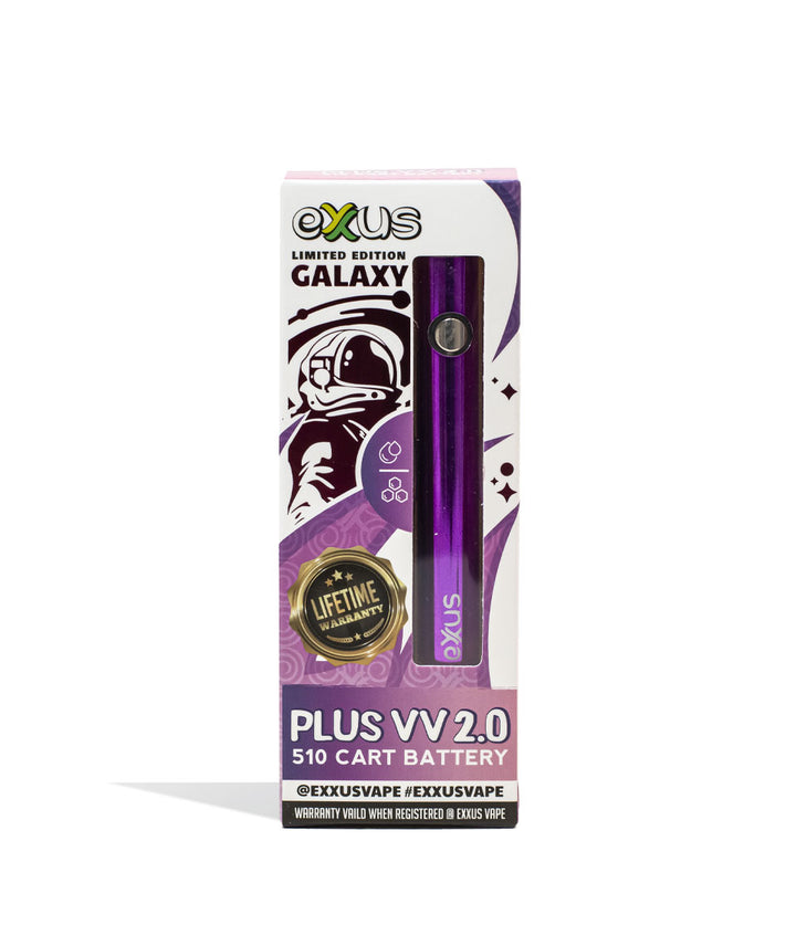 Galaxy Exxus Vape Plus VV 2.0 Cartridge Vaporizer Packaging Front View on White Background