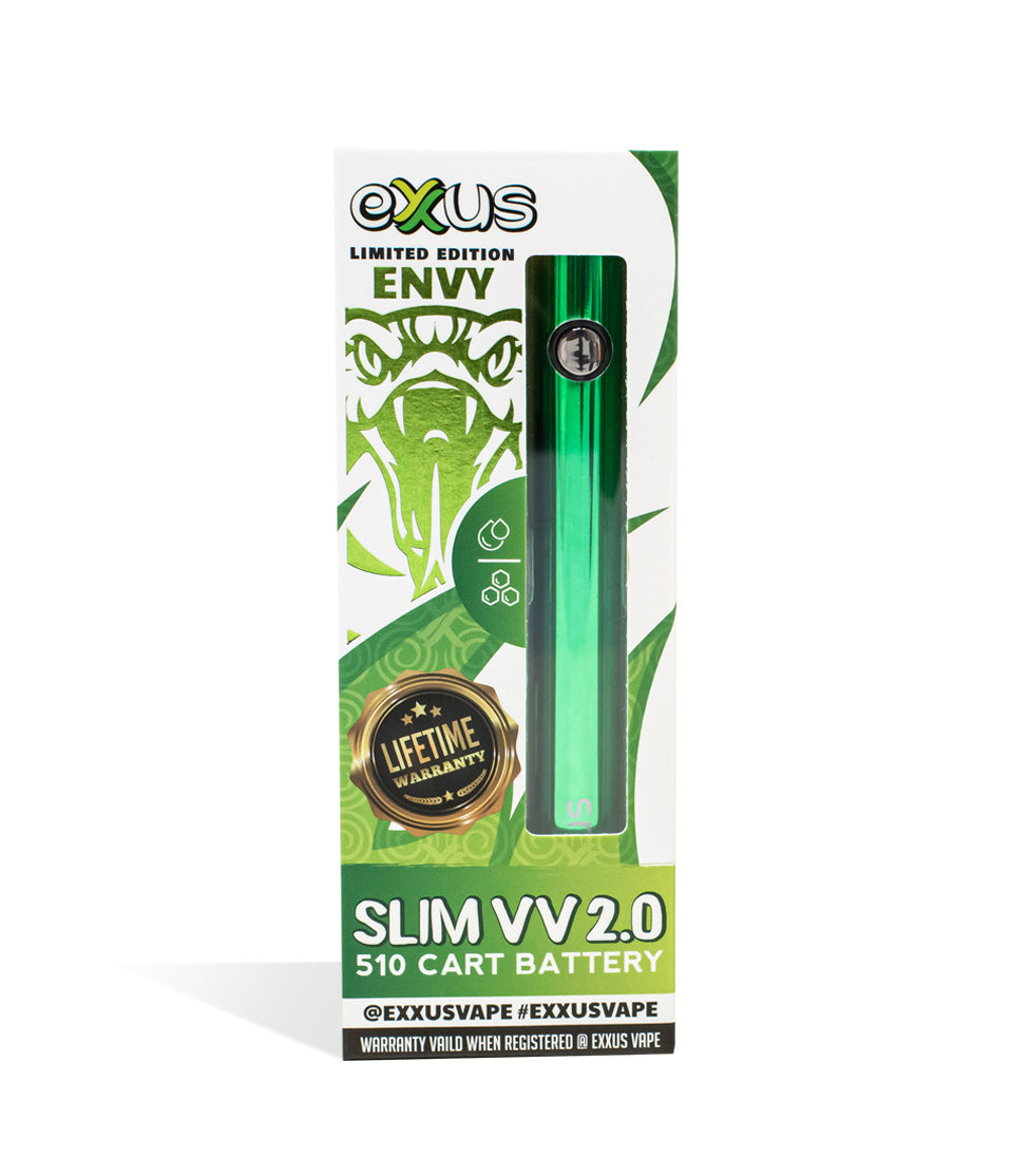 Envy Exxus Vape Slim VV 2.0 Cartridge Vaporizer single pack on white background