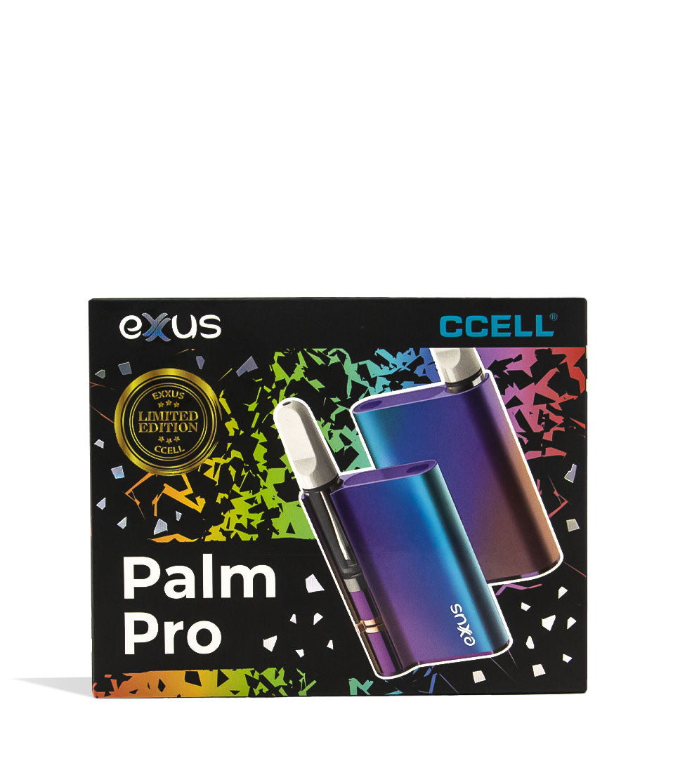 Full Color Exxus Palm Pro Cartridge Vaporizer Packaging Front View on White Background
