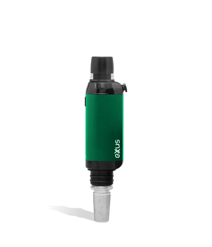 Green rig mode front view Exxus Vape VRS 3 in 1 Vaporizer on white background